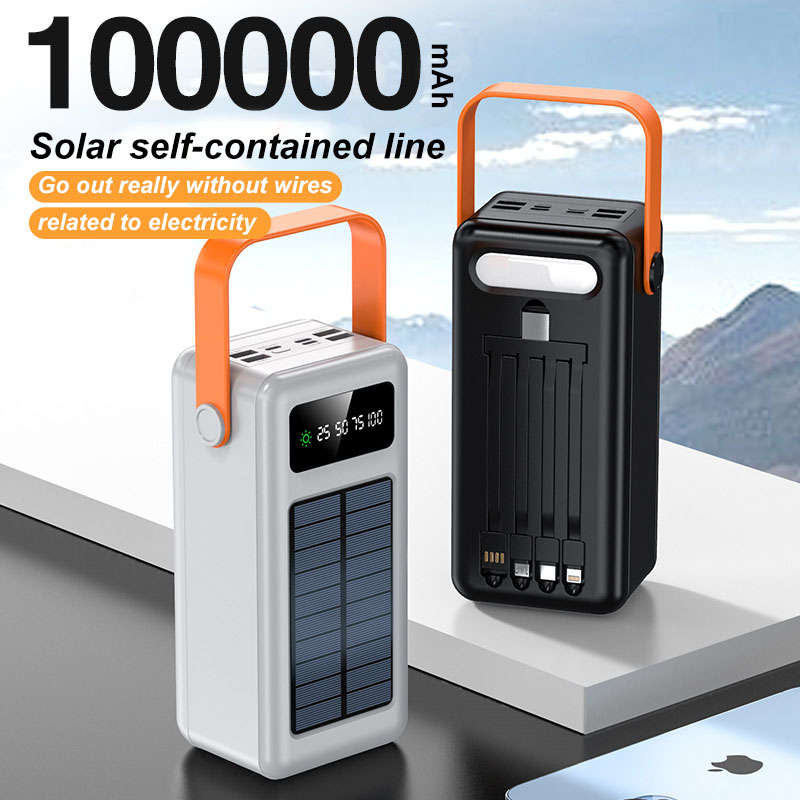 Nuevo cargador solar para viajes al aire libre Banco de energía solar portátil de gran capacidad súper grande 200000 mah