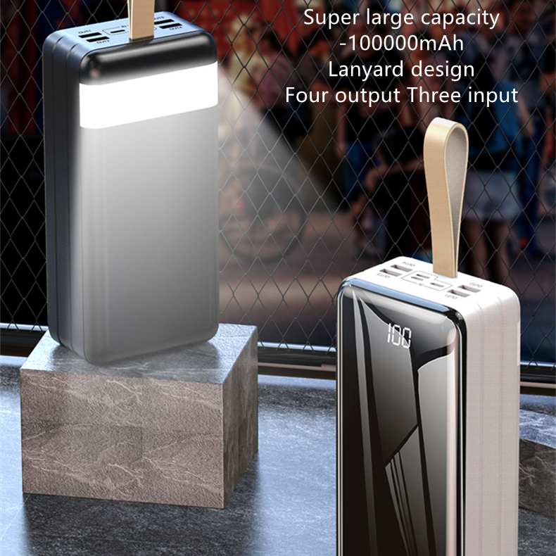 Precio al por mayor 100000 Mah Power Banks Cuatro puertos de salida USB Super Gran capacidad 100000 Mah Power Bank